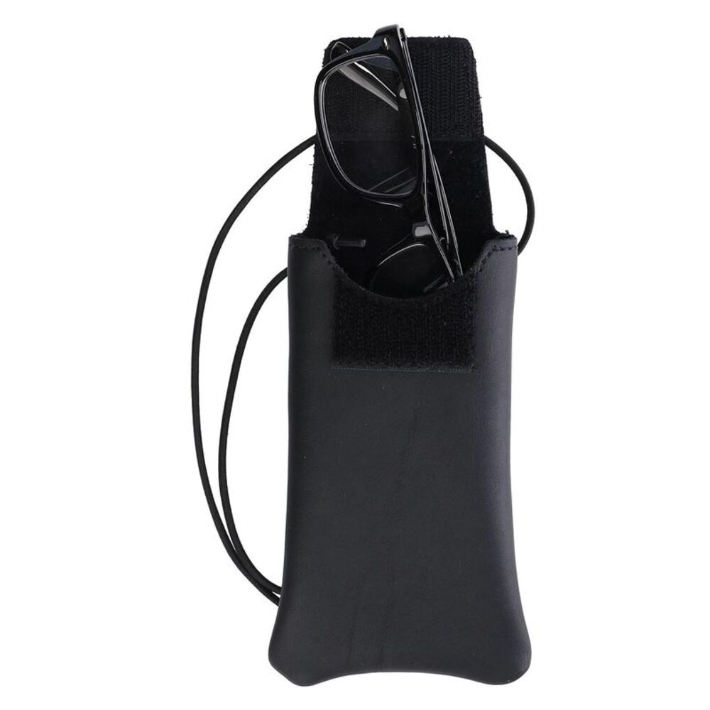 Boston Leather Solid Leather Eyeglass Case with Neck String - Picture 3 of 3